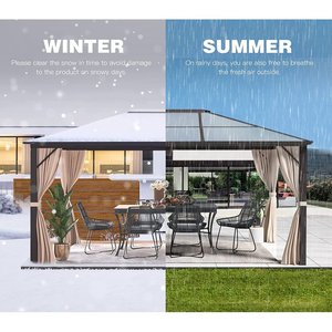 Haute qualité 3.5x3.5m Patio Pergola Gazebo tente assemblage facile moderne jardin extérieur étanche <span class=keywords><strong>moustiquaire</strong></span> aluminium - Product Image 3