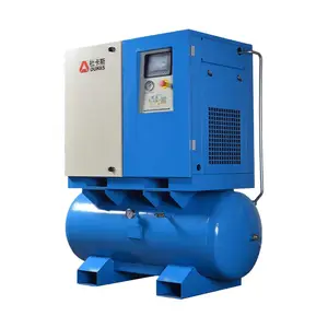 Customized Low Noise 2-In-1 Rotary Screw Type Industrial Compressors With Large Capacity Air Tank