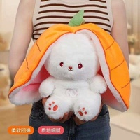 Boneka Kelinci Stroberi Angela yang Laris Manis, Bercahaya, dan Bernapas, Mainan Teman Tidur yang Menenangkan untuk Anak-Anak