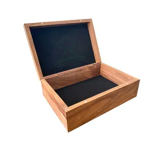 Boîte de rangement en bois massif avec couvercle magnétique boîte d'emballage cadeau en bois de noyer boîte décorative en bois