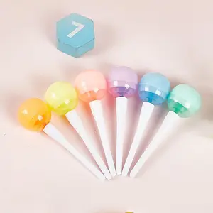 Lollipop style Korean cute Cartoons Bright colors sweet and small glow stick 6 color charm you highlighters pen