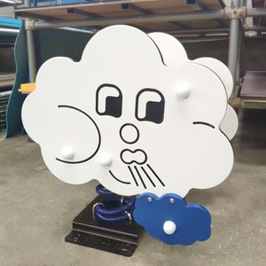 Siège de balançoire à ressort pour enfants en PE coloré personnalisé haut de gamme, équipement de terrain de jeu extérieur, pile de fleurs de prunier à ressort - Product Image 6