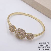 Bracelet Jonc pour Femme XUPING Bijoux Plaqué Or Cuivre de Dubai avec Zircon Cubique Synthétique Style Coréen Fleur Charme Vente en Gros