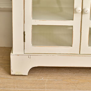 INNOVA Rustic Accent Living Room Furniture 3-Drawer <b>Wooden</b> Cabinet with Glass Door White Color Modern Home Decor - Product Image 6