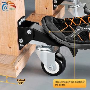 2,5/3 Zoll Werkbank Tischsäge Mobile Lenkrolle Traglast 660/880lbs (ca. 300/400kg) Fußbetriebene Abnehmbare Einziehbare Räder - Product Image 5