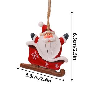 Piccolo accessorio pendente albero di natale in resina retrò decorazioni natalizie con piccolo ciondolo accessori natalizi - Product Image 5