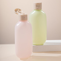 Botella de Plástico PE de 100 ml con Tapa Abatible para Viaje, Envase Plano para Champú, Cosméticos y Cuidado del Bebé