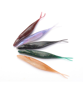 Lot de 6 leurres de pêche artificiels coulants en PVC à queue fourchue, 12,7 cm, 9,6 g, 5 pouces, avec ailes, pour brochet, perche, achigan, pesca - Product Image 1