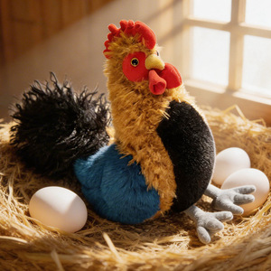 Juguete de Peluche Realista de Aves de Corral: Gallina, Gallo, Pavo. Peluche Suave, Muñeco de Confort para Niños, Decoración del Hogar, Regalo. - Product Image 4