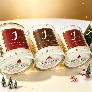 AIKUN OEM/ODM Fragrance <b>Candle</b> <b>Sets</b> in Glass Jar Aroma Soy Wax Customization Private Label Christmas <b>Candle</b> for Christmas - Product Image 3