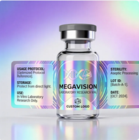 Étiquette personnalisée en vinyle holographique pour flacon de peptide, pour flacon en verre de 5 ml et 10 ml, utilisation en laboratoire de recherche
