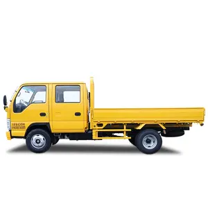 Brand New NKR55 100P Dubbele Cabine Dropside Truck 4 Ton Nieuwe Isuzu Licht Flat Bed Voor Verkoop