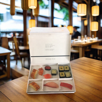Conteneur alimentaire carré en kraft écologique 500 ml Conteneurs alimentaires carrés en papier kraft jetables pour SUSHI