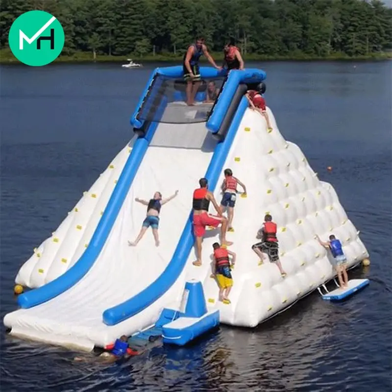 New design commercial air tight inflatable water slide inflatable water rock climbing wall for sale