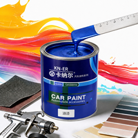 Peinture automobile 1K couleur unie, formule pigmentée dense, procure une tonalité bleue uniforme et saturée après pulvérisation et durcissement complets.