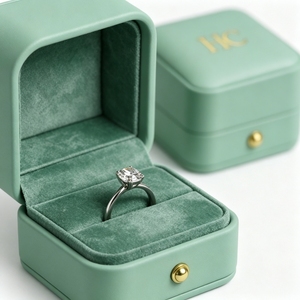 Luxury Faux Leather <b>Ring</b> <b>Box</b> Wholesale Custom Logo Premium Jewelry <b>Gift</b> Packaging <b>Box</b> Factory Direct <b>for</b> High End Brands - Product Image 3