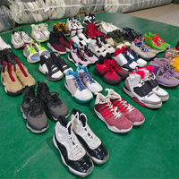 Chaussures de basketball montantes d'occasion pour hommes, en cuir véritable, grandes marques internationales, qualité A, grandes tailles, vente en gros