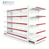 Étagère de présentation métallique double face légère pour supermarché, présentoir autoportant pour magasins de détail
