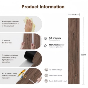 Suelo de Vinilo Autoadhesivo de PVC de 6x36 Pulgadas, 1.2mm, Resistente al Agua y al Fuego, Losetas de Vinilo Autoadhesivas para <span class=keywords><strong>Cocina</strong></span> - Product Image 4