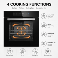 Four combiné à convection électrique 66L 2800W en acier inoxydable avec commande tactile, encastrable, pour cuisine domestique multifonction