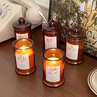 100 ml 150 ml 350 ml 750 ml 950 ml Luxuriöses Design bernsteinfarbenes Glas Öl-Duftglas für Kerzenherstellung