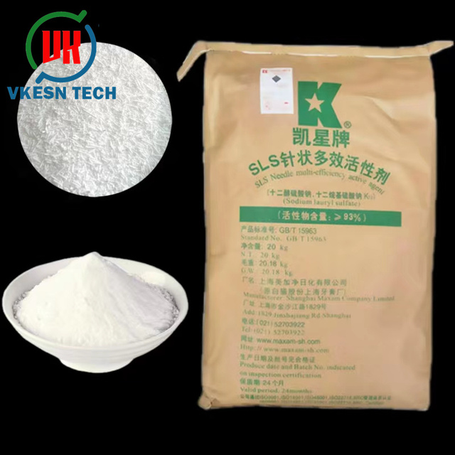 Factory Price Sodium Lauryl Sulfate SLS K12 93% 95% High Foaming Deteregent Raw Material CAS 151-21-3