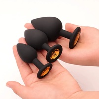 Plug Anal en Silicone Grandes, Moyennes et Petites Tailles avec Diamant, Jouet Sexuel Portable pour Masturbation Adulte et Jeux SM Anaux
