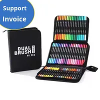 Marqueurs à double pointe pour aquarelle fine, 80 pièces, ensemble de sacs en tissu Oxford, étui pour CD, dessin créatif, portable