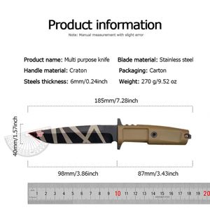 Funda de Cuchillo Táctico Personalizable de Alta Calidad para Bricolaje, Acero Inoxidable, Punta Caída, Mango de Plástico, para Instructores de Actividades al Aire Libre, OEM - Product Image 6
