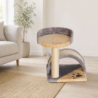 Arbre à chat incurvé avec griffoir, tour d'escalade pour chat, mobilier en peluche pour chat d'intérieur