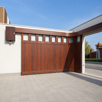 Porte de garage coulissante automatique sur mesure en aluminium, électrique, horizontale, isolée, à ouverture incurvée pour plafond bas, gain de place