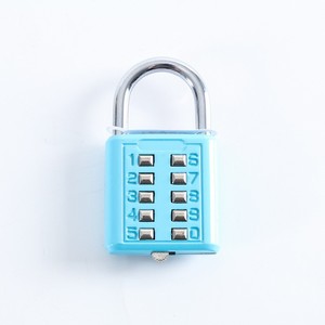 กุญแจล็อคแบบผสมผสาน โลหะผสมสังกะสี ปุ่ม 10 หลัก ตั้งรหัสใหม่ได้ ล็อคตู้หอพัก สีเงิน สีดำ สีน้ำเงิน ชุบด้วยไฟฟ้า - Product Image 2