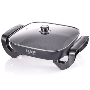 <span class=keywords><strong>Olla</strong></span> Eléctrica RAF de 1000W con Superficie Antiadherente, Amplia Área de Calentamiento, Asas Laterales Resistentes y Tapa Transparente para Comidas Familiares - Product Image 3