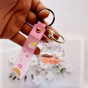 Lovely Marine Keychain <b>Floating</b> Liquid Fish Tank Bag Pendant Acrylic Boutique Car Jewelry Wholesale Gifts for Men and Women - Product Image 4