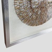 Décoration murale de luxe faite à la main en mosaïque de nacre, coquillage naturel, boîte à ombre circulaire 3D encadrée pour salon