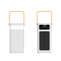 PINUODA Batterie externe solaire ultra grande capacité 20K-80KmAh en plastique avec affichage LED Micro-USB Type-C