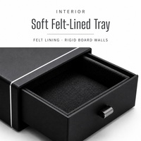 Großhandel: Individuelle schwarze Geschenkbox mit Ausziehschublade, weinrotem Flockfutter und Schleifenband für Schmuckverpackungen – Lieferant