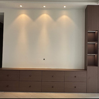 Meuble TV moderne en bois massif pour la maison, table console multifonctionnelle avec rangement multimédia