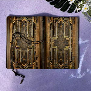 Cahier A6 fait main Design Vintage fermeture à cravate 160 Pages doux <span class=keywords><strong>cadeau</strong></span> d'anniversaire pour <span class=keywords><strong>filleul</strong></span> (16 ans et plus) avec motif géométrique - Product Image 6