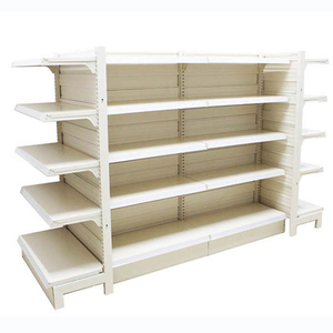 Estante de exhibición de panel trasero plano de 5 capas de doble cara del fabricante, estantería de tienda de supermercado de un solo lado - Product Image 1
