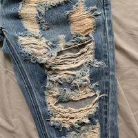 DENIMGUYS Jeans Crazy pour Hommes Mode de Rue Jeans Skinny Déchirés Slim Fit Pantalons Y2k Jeans Denim pour Hommes