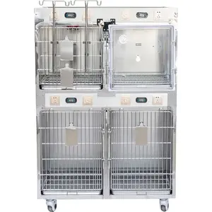 Wholesale Stainless Steel Double Door Animal Cage 38in W X 60in H For Veterinary Hospital/pet Clinic/animal Housing