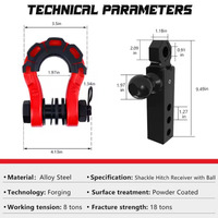 Fourniture d'usine : Support de boule d'attelage en acier robuste avec récepteur de 2 pouces pour SUV, camion et remorquage tout-terrain