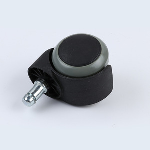 Roulettes de mobilier pivotantes de 2 pouces en nylon gris PU silencieuses pour chaise de bureau avec tige filetée et roulement simple - Product Image 2