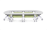 Chaise de classe personnalisable avec roulettes, design moderne, empilable, durable, ergonomique et réglable pour la formation, en forme d'éventail