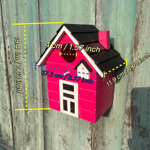 בית ציפורים גדול ואלגנטי מעץ עם דוגמא מודפסת, הכולל בית ציפורים מעץ יוקרתי בעבודת יד. - Product Image 3