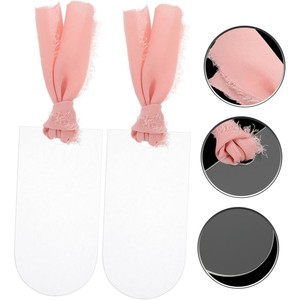 Acryl-Tischkarten-Rohlinge mit rosa Band, transparente, gewölbte Hochzeits-Namensschilder, Reserviert-Schilder, Platzkarten für Tischdekoration, 3,5 Zoll - Product Image 4