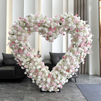 Party Hochzeit Valentinstag Weiße Herzförmige Seidenrosen Künstliche Blumen 2-Meter Rosa Bouquet Handgefertigt Hochrealistisch Modern