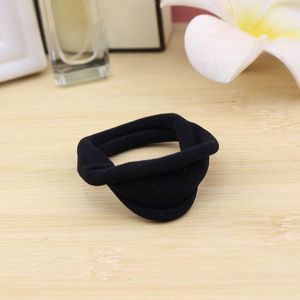 Élastique à cheveux noir en tissu à haute élasticité, tricoté, pour usage quotidien - Product Image 3