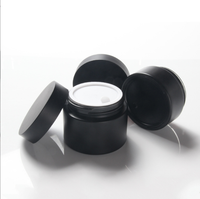 Vaporisateur de lotion en verre noir mat pots de crème en verre bouteille d'emballage cosmétique